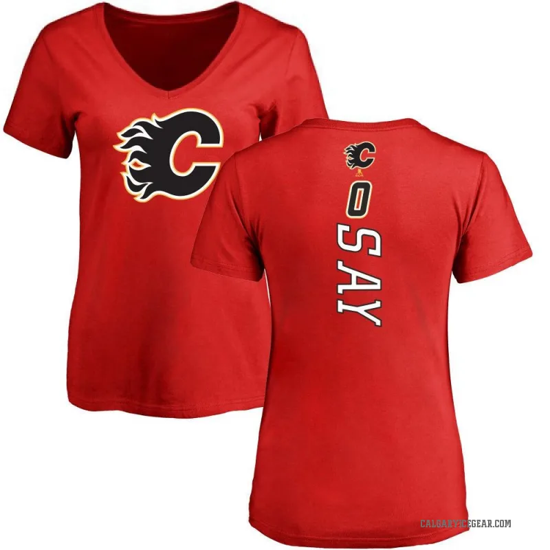 Owen Say Women's Red Calgary Flames Backer T-Shirt -