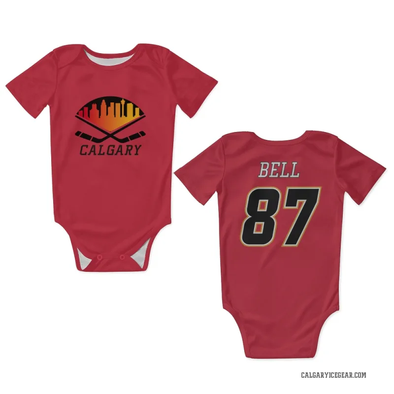 Parker Bell Black Calgary Flames Red Newborn & Infant Bodysuit