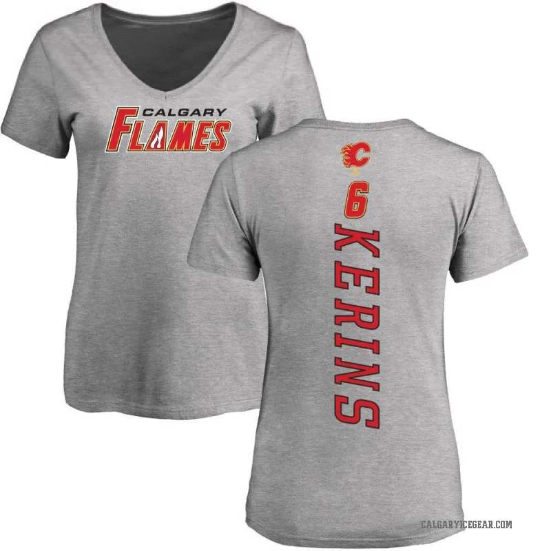 Rory Kerins Women's Ash Calgary Flames Backer T-Shirt -