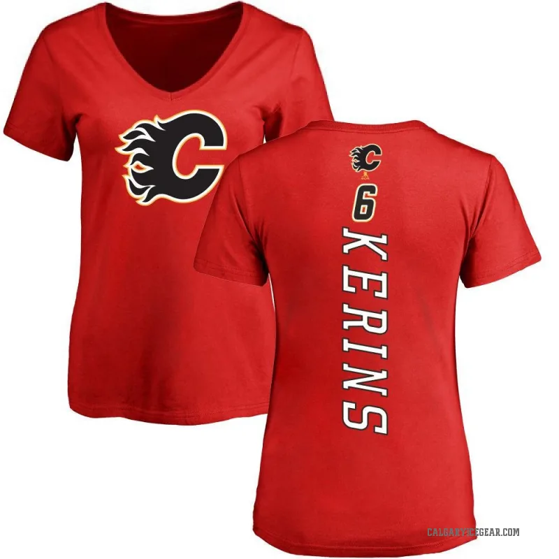 Rory Kerins Women's Red Calgary Flames Backer T-Shirt -