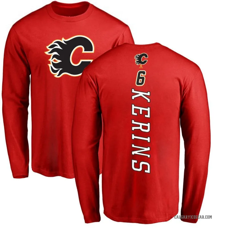 Rory Kerins Youth Red Calgary Flames Backer Long Sleeve T-Shirt -