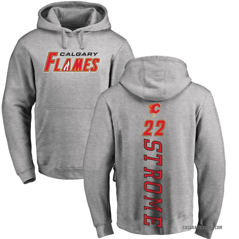 Ryan Strome Men's Calgary Flames Branded Ash Backer Pullover Hoodie