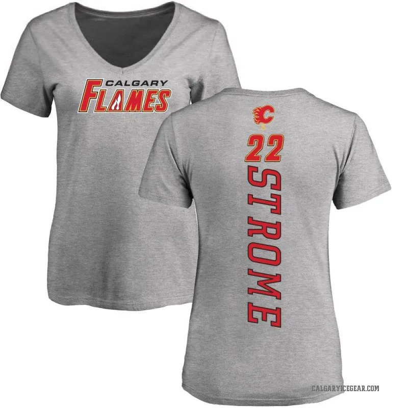 Ryan Strome Women's Ash Calgary Flames Backer T-Shirt -