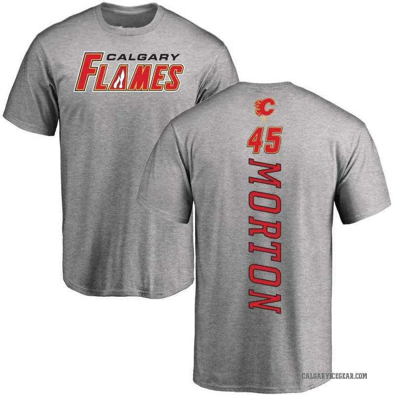 Sam Morton Men's Ash Calgary Flames Backer T-Shirt -
