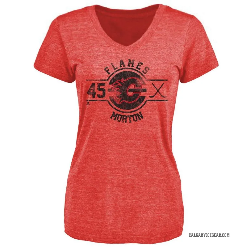 Sam Morton Women's Red Calgary Flames Insignia T-Shirt -