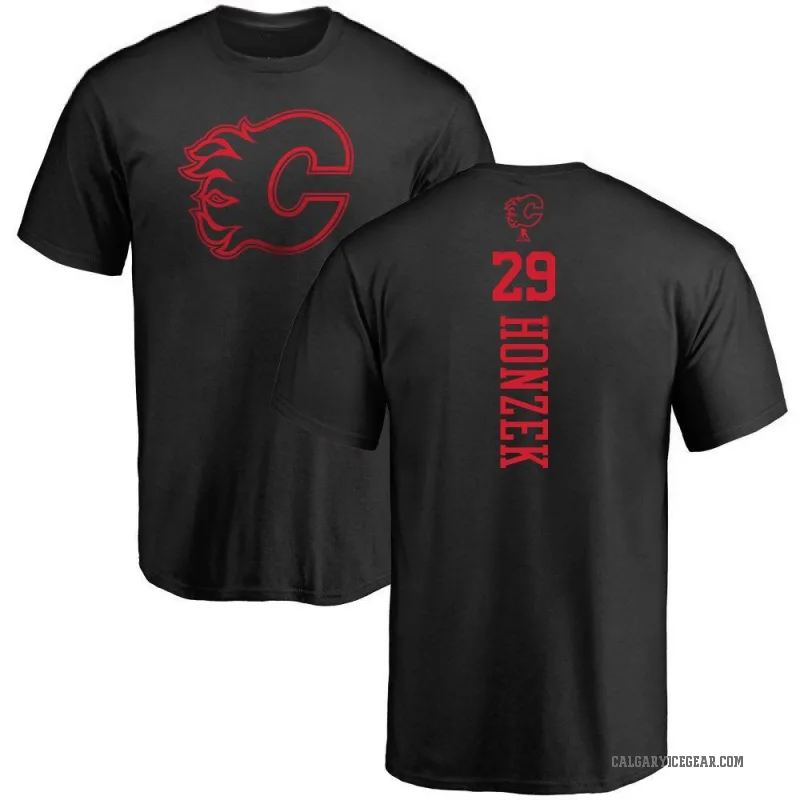 Samuel Honzek Men's Black Calgary Flames One Color Backer T-Shirt -