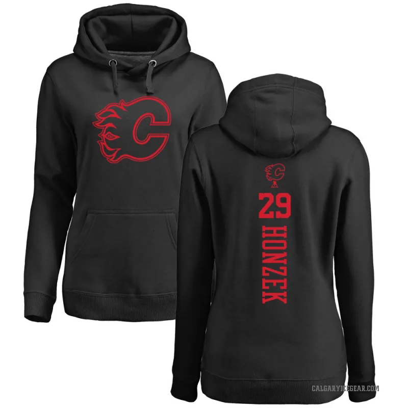 Samuel Honzek Women's Black Calgary Flames Branded One Color Backer Pullover Hoodie