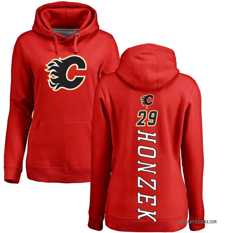 Samuel Honzek Women's Red Calgary Flames Branded Backer Pullover Hoodie