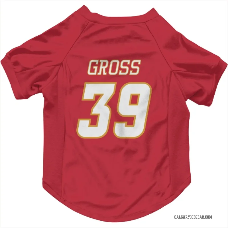 Tyson Gross  White Calgary Flames   Red  Cat & Dog Pet Jersey