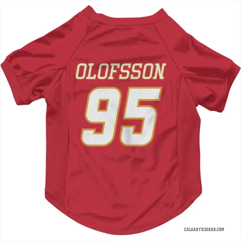 Victor Olofsson  White Calgary Flames   Red  Cat & Dog Pet Jersey