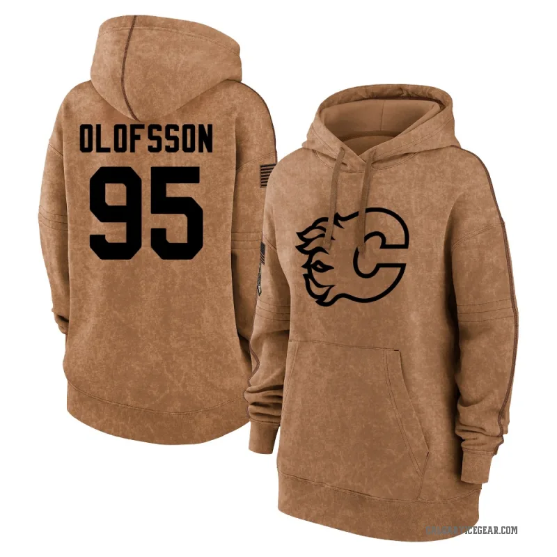 Victor Olofsson Women's Brown Calgary Flames 2023 Salute to Service Pullover Hoodie