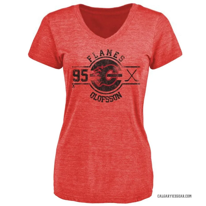 Victor Olofsson Women's Red Calgary Flames Insignia T-Shirt -