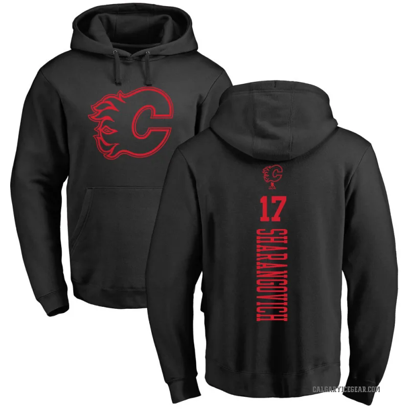 Yegor Sharangovich Men's Black Calgary Flames Branded One Color Backer Pullover Hoodie