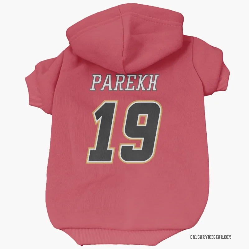 Zayne Parekh  Black Calgary Flames   Red  Cat & Dog Pet Hoodie