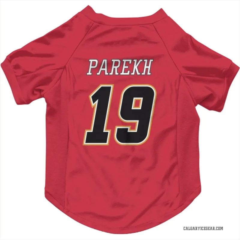 Zayne Parekh  Black Calgary Flames   Red  Cat & Dog Pet Jersey