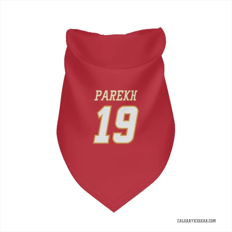 Zayne Parekh  White Calgary Flames   Red  Cat & Dog Pet Bandana