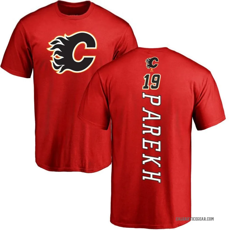 Zayne Parekh Youth Red Calgary Flames Backer T-Shirt -